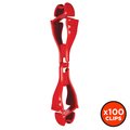 Squids By Ergodyne Swivel Glove Clip Holder with Dual Clips 3420, 100 Pairs, Red, 100PK 19313-BULK